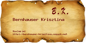 Bernhauser Krisztina névjegykártya